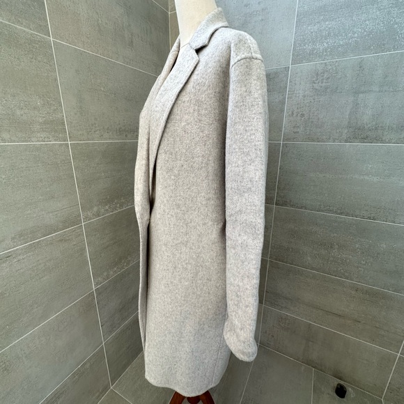 Uniqlo Double Faced Wool Blend Cream Coat (unlined) - Medium - Picture 6 of 7